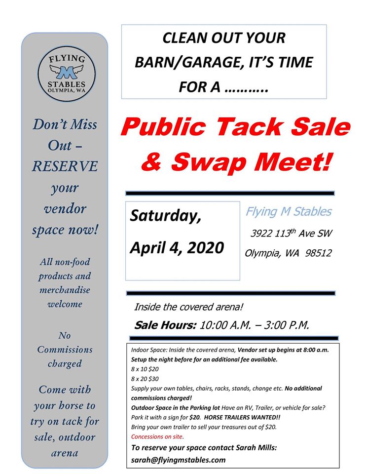 (CANCELLED) The Naughty Equestrian Event | Flying M Stables Tack Sale - 04-04-2020