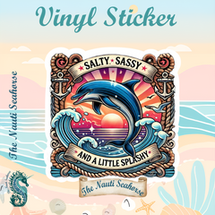 The Nauti Seahorse Dolphin Sassy Sticker