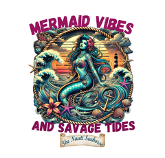 The Nauti Seahorse Mermaid Vibes Sticker