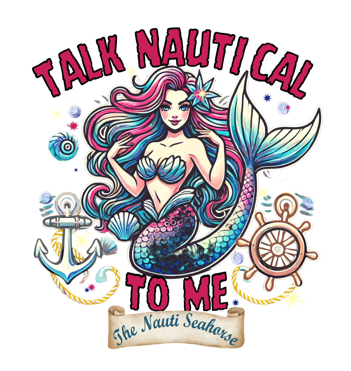 The Nauti Seahorse Nautical Mermaid Sticker