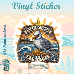The Nauti Seahorse Seagull Sticker