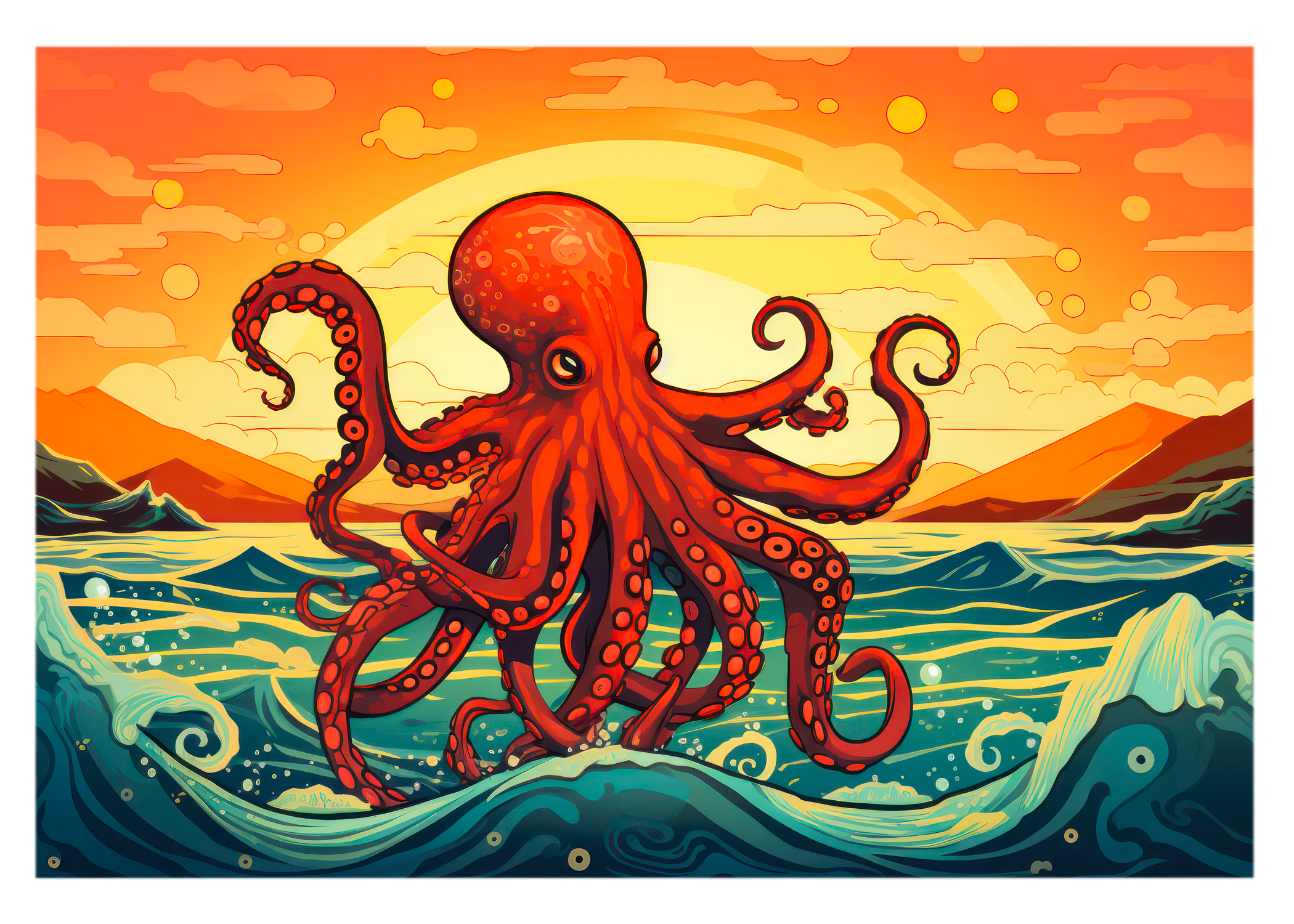 Crimson Tide and Sunset Skies Greeting Card