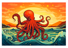 Crimson Tide and Sunset Skies Greeting Card