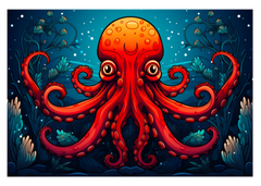 Majestic Depths and Moonlit Dance Greeting Card