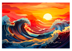 Harmony of Sun and Sea Greeting Card