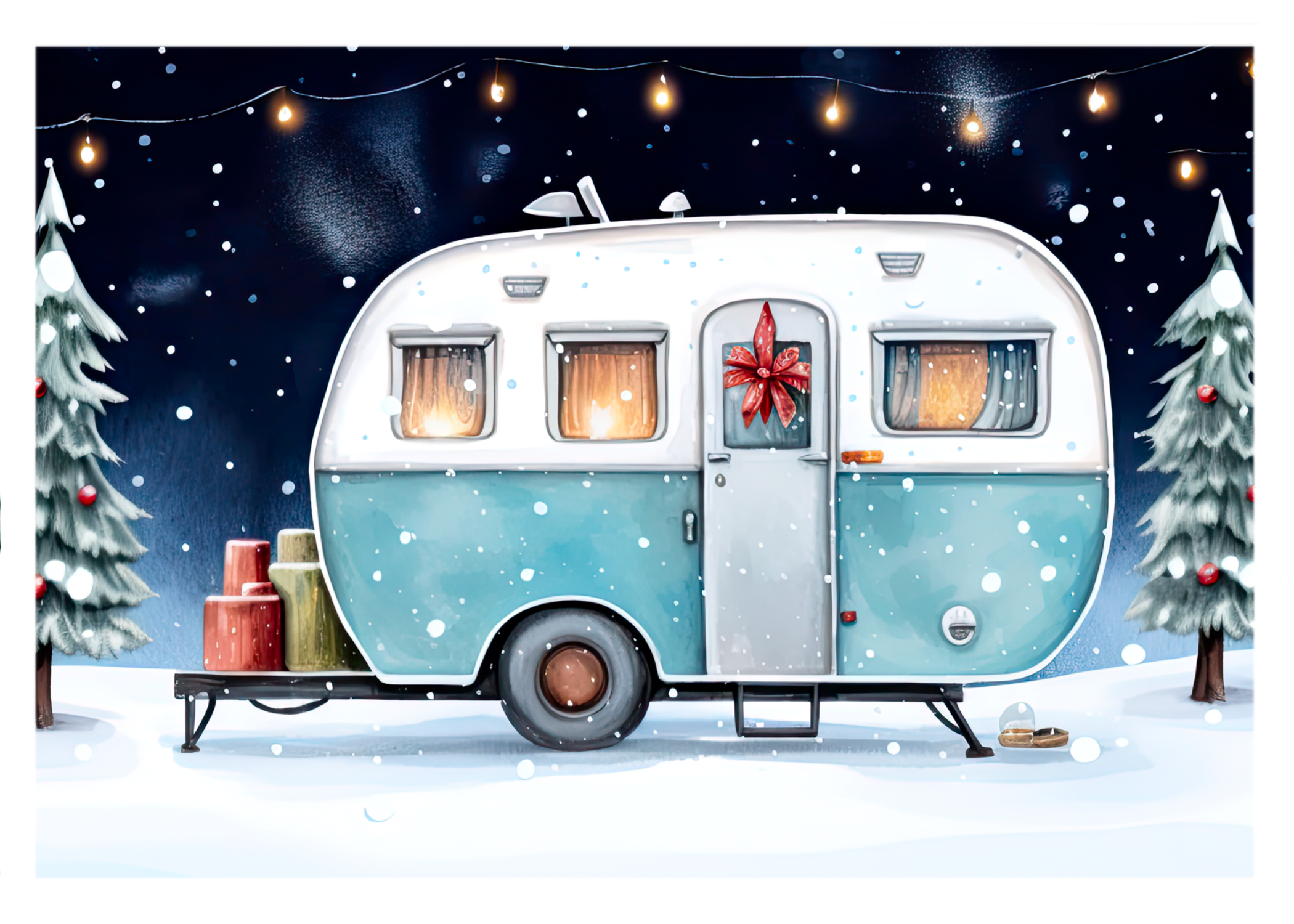 The Naughty Equestrian Wholesale Supplier Camper Holiday Christmas Card