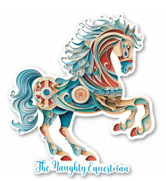Carousel Horse Western Sticker, Decal