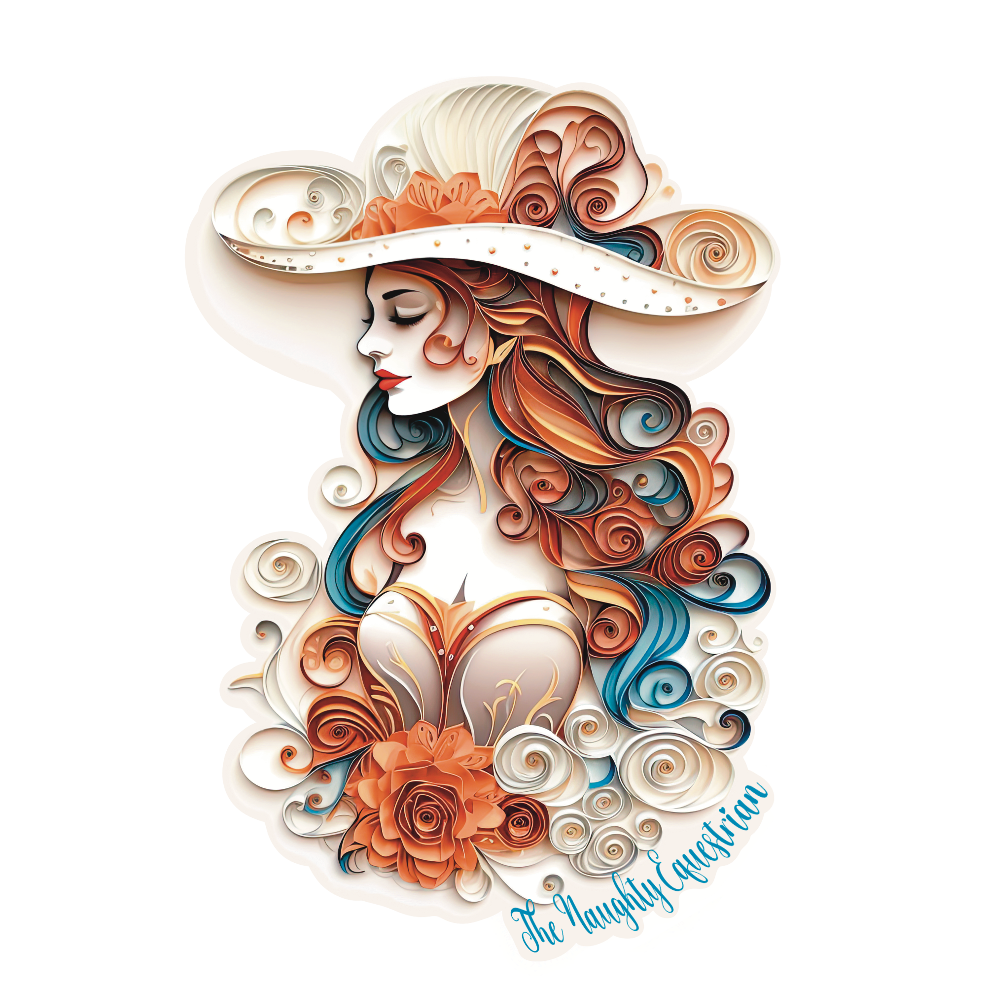 Fancy Cowgirl Sticker, Western Decal