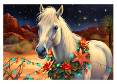 Starry Sands: Desert Horse Holiday Christmas Card