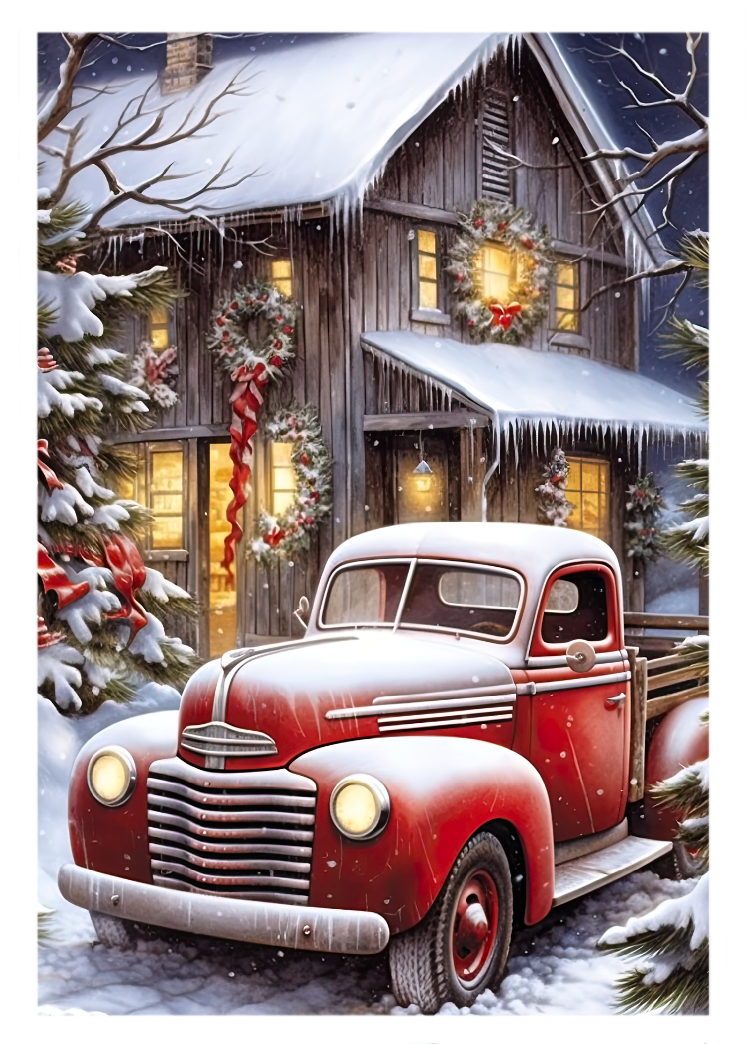The Naughty Equestrian Wholesale Supplier Farm Truck Christmas Card