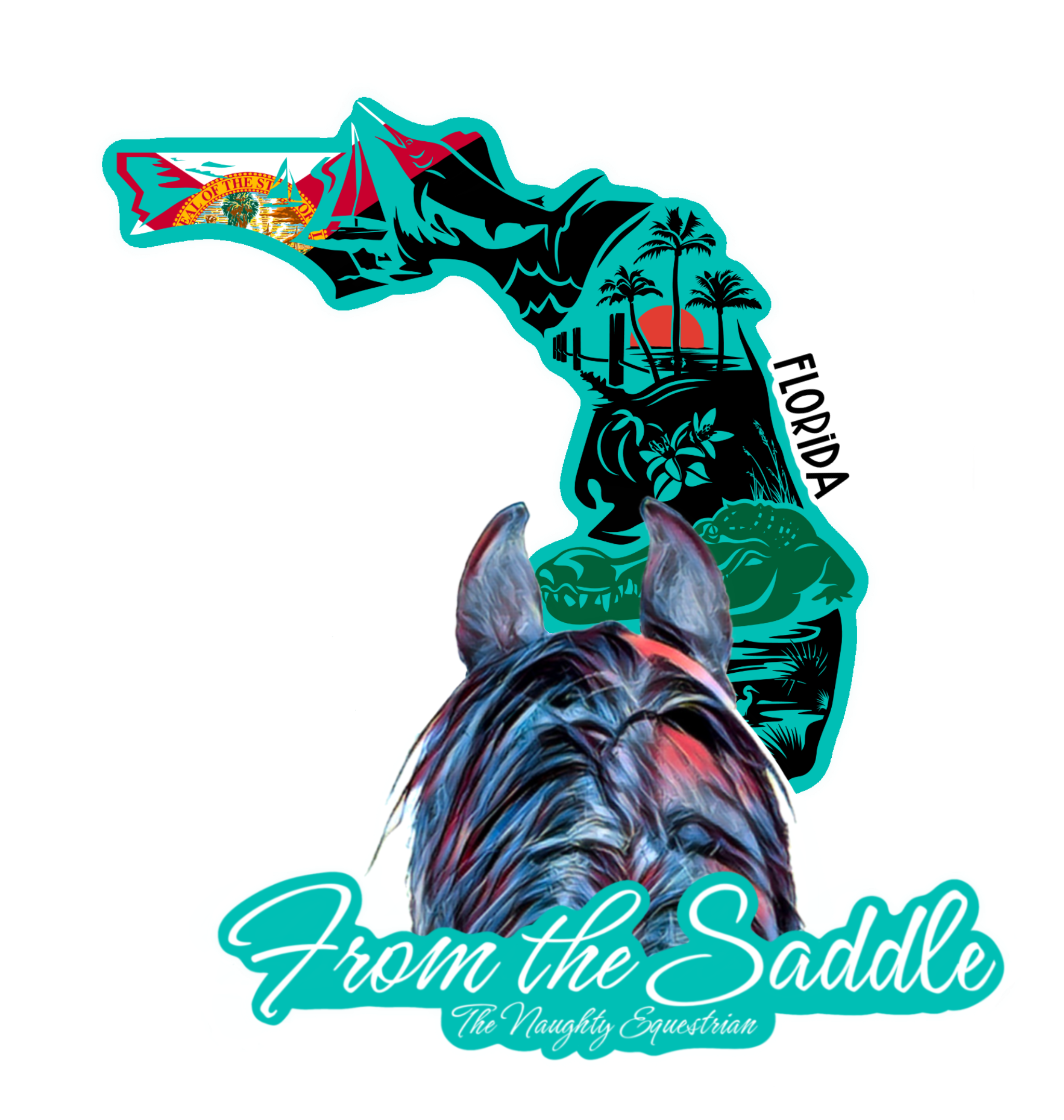 Florida From The Saddle Series Sticker, Laptop Sticker, Western Vinyl Decal