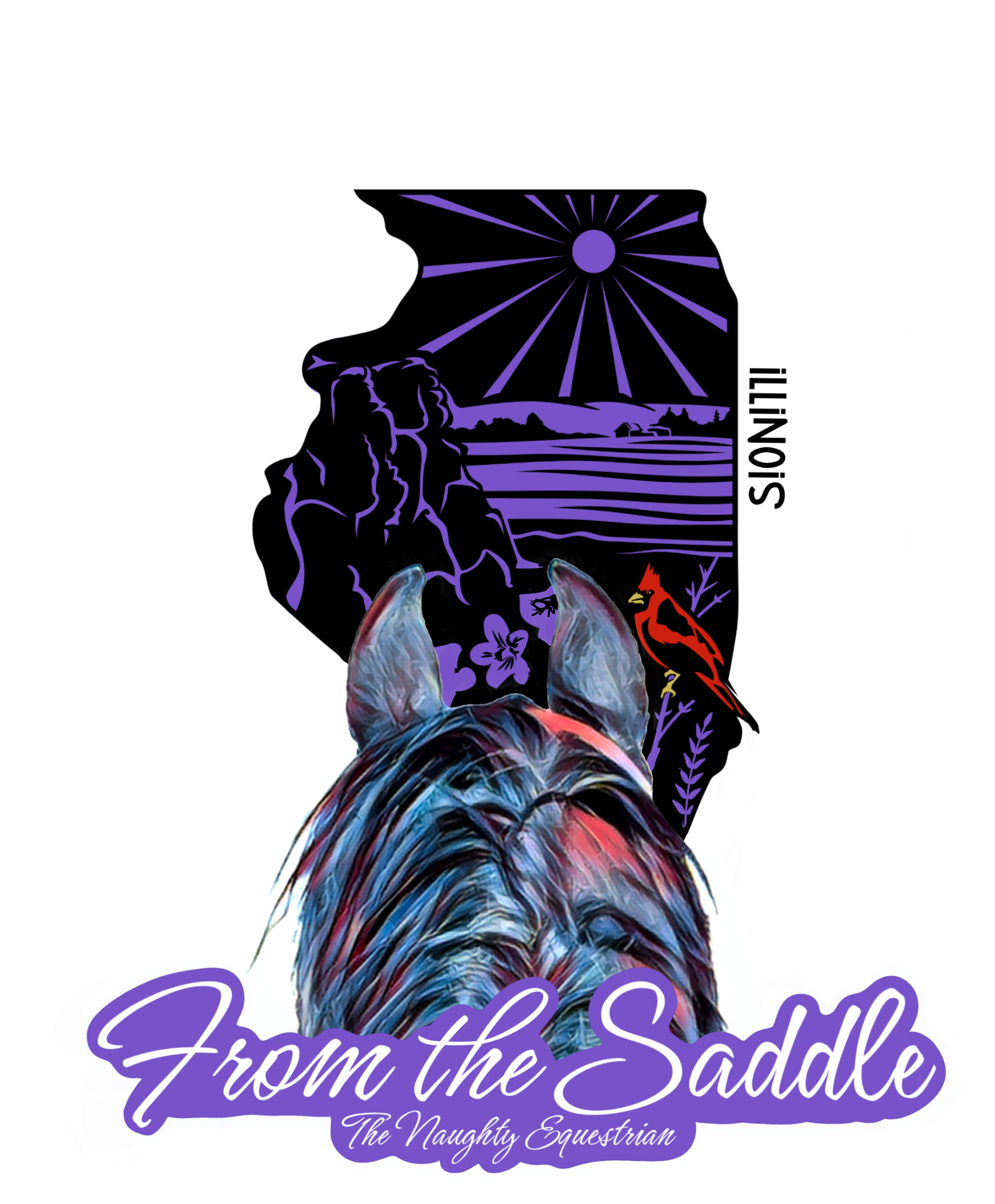 Illinois From The Saddle Series Sticker, Laptop Sticker, Western Vinyl Decal