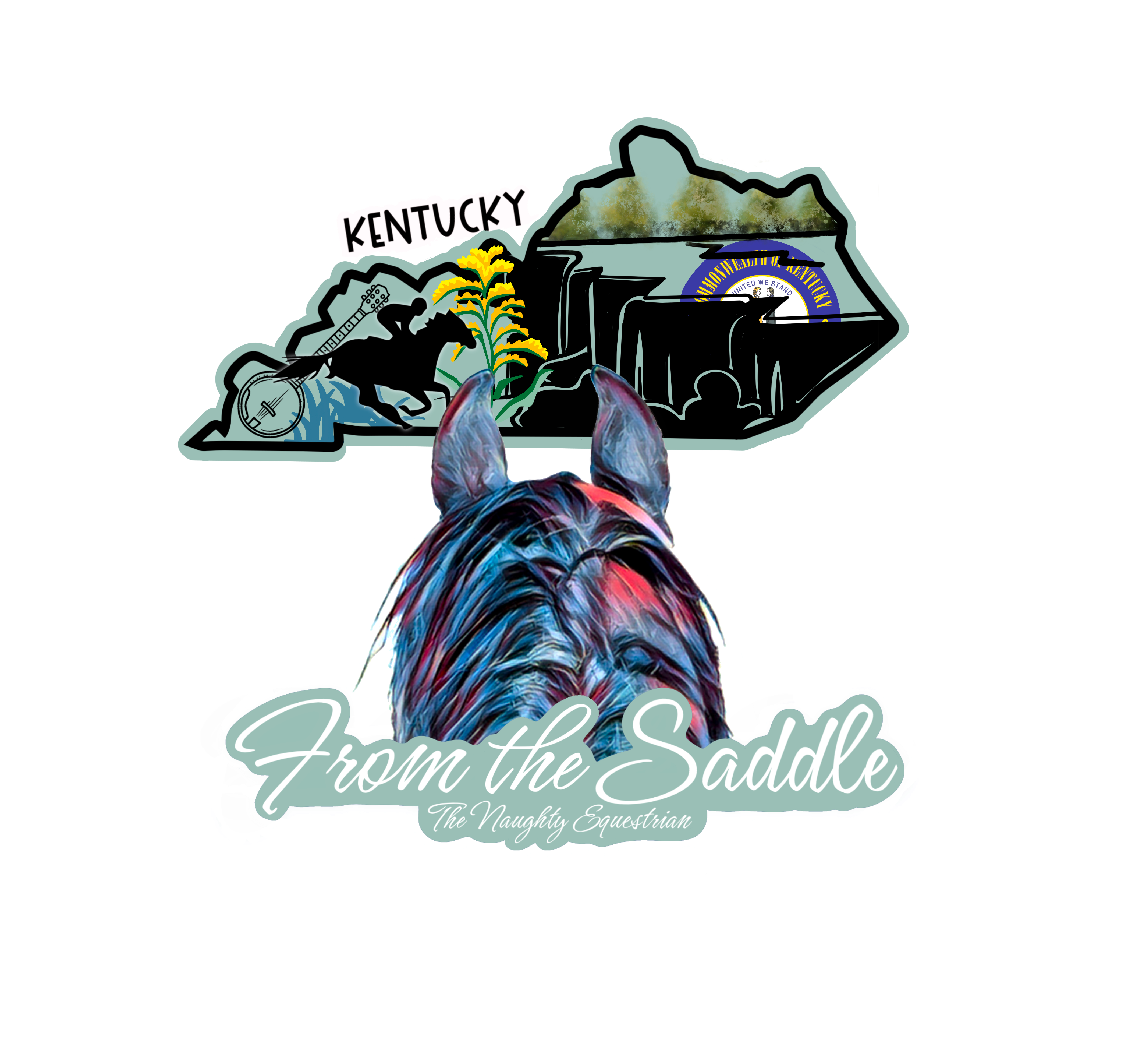 Kentucky From The Saddle Series Sticker, Laptop Sticker, Western Vinyl Decal