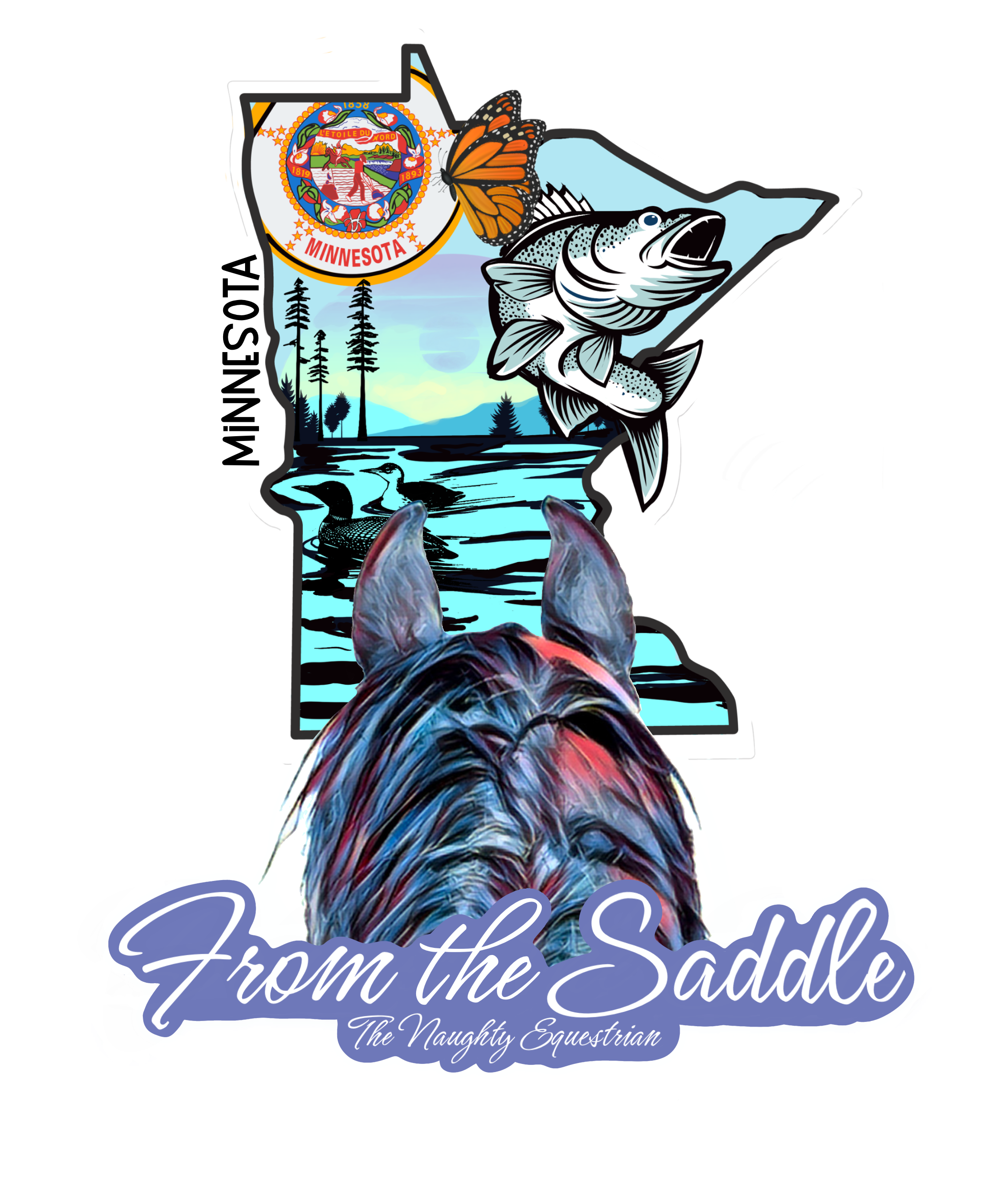 Minnesota From The Saddle Series Sticker, Laptop Sticker, Western Vinyl Decal