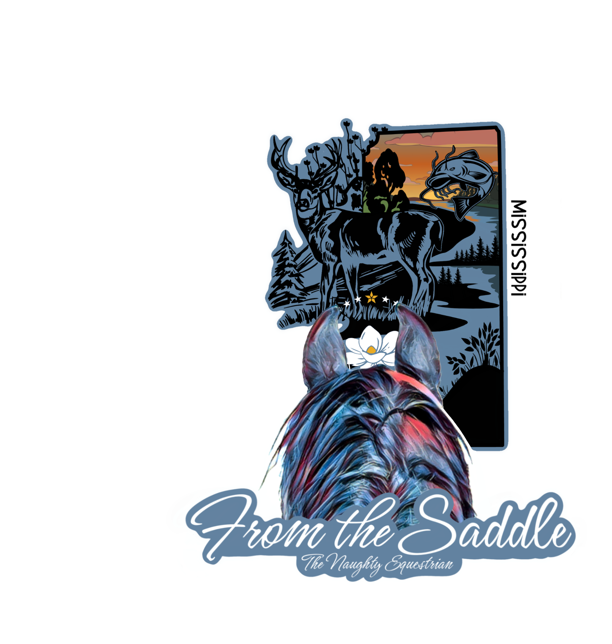 Mississippi From The Saddle Series Sticker, Laptop Sticker, Western Vinyl Decal