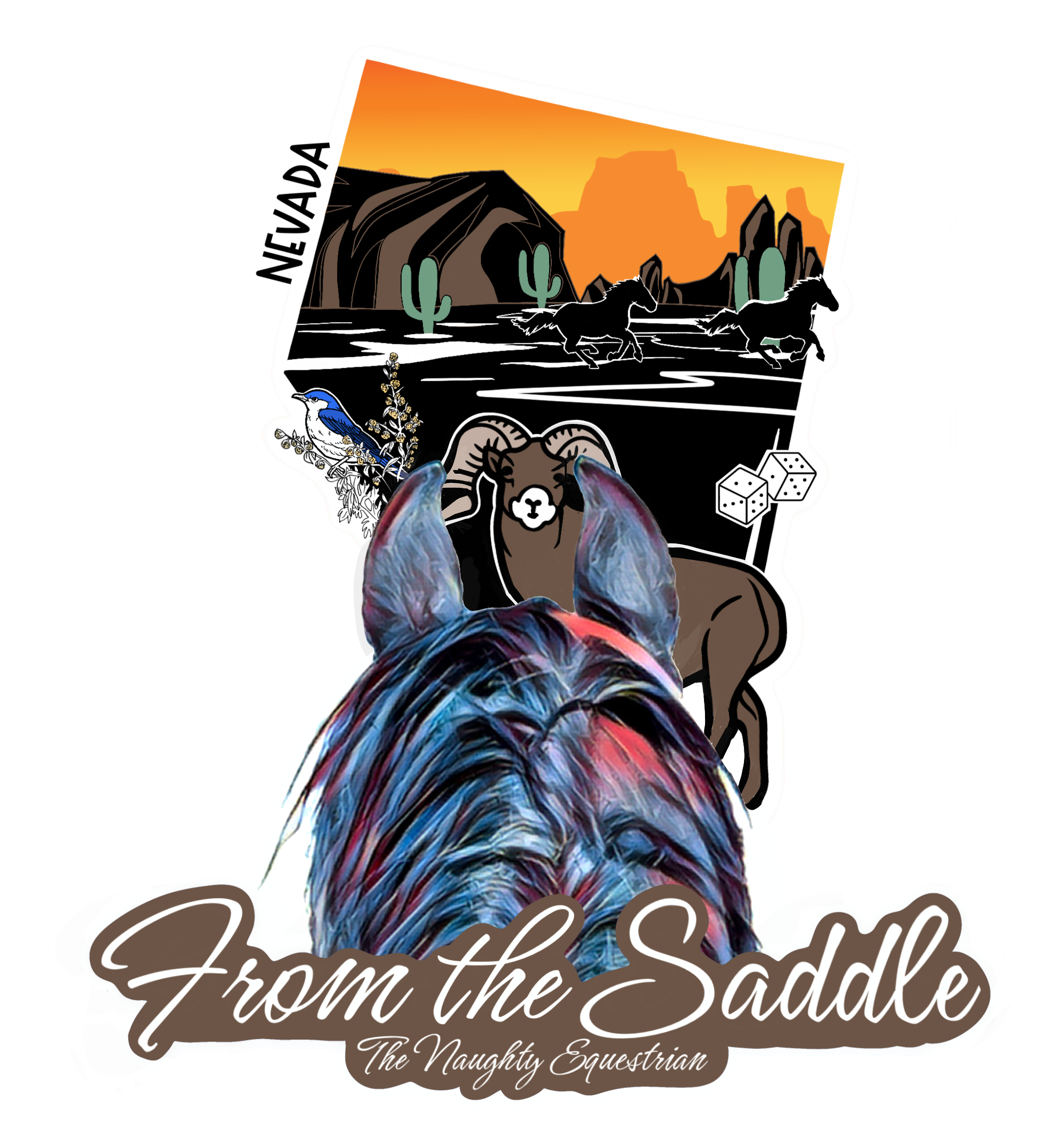 Nevada From The Saddle Series Sticker, Laptop Sticker, Western Vinyl Decal