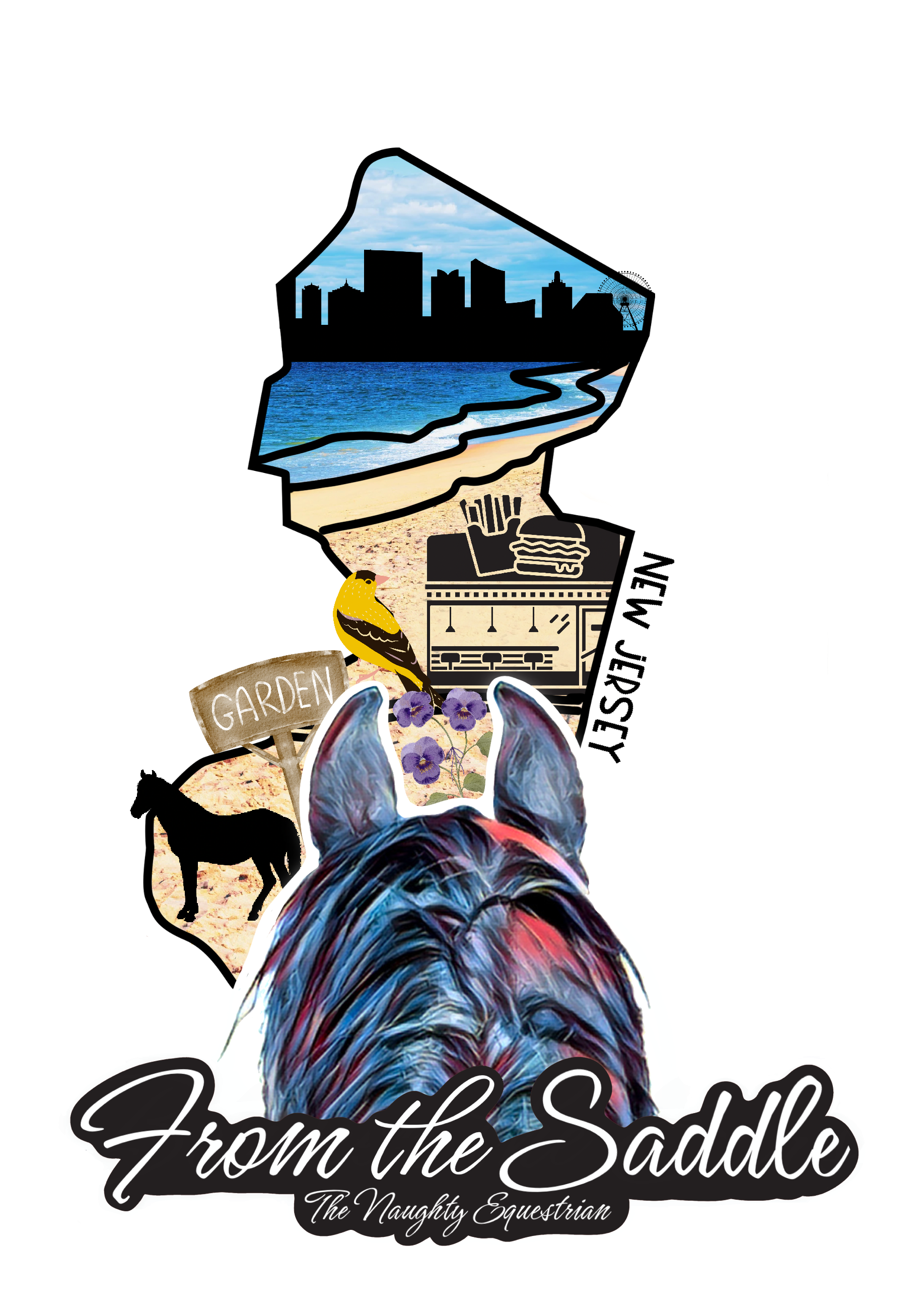 New Jersey From The Saddle Series Sticker, Laptop Sticker, Western Vinyl Decal