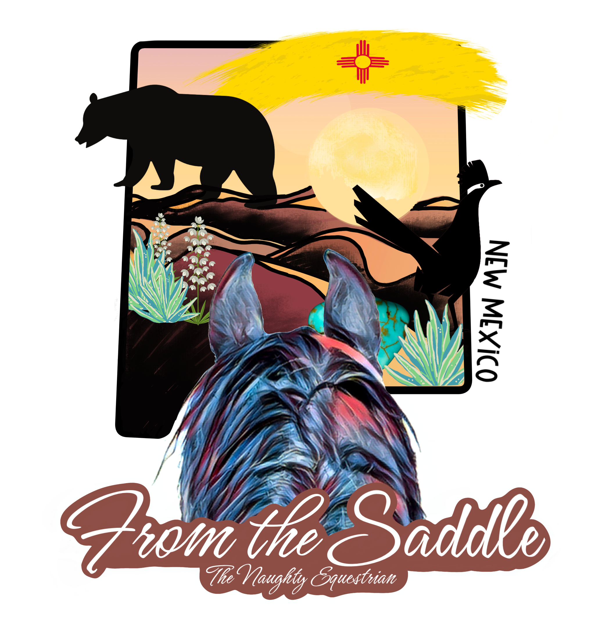 New Mexico From The Saddle Series Sticker, Laptop Sticker, Western Vinyl Decal