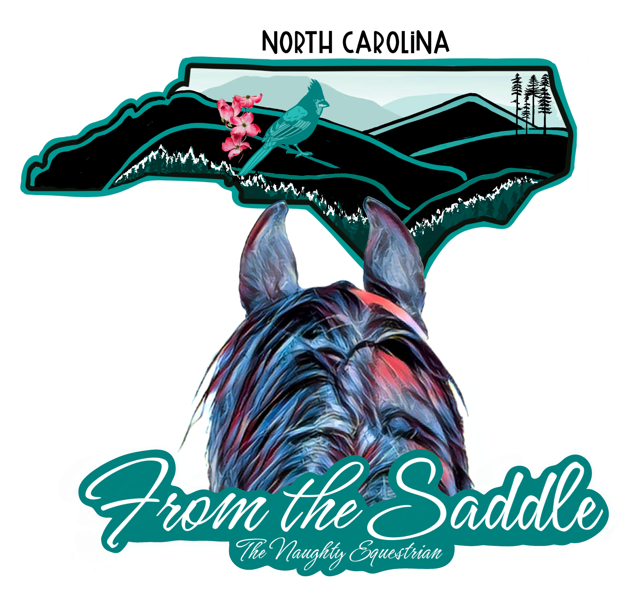 North Carolina From The Saddle Series Sticker, Laptop Sticker, Western Vinyl Decal
