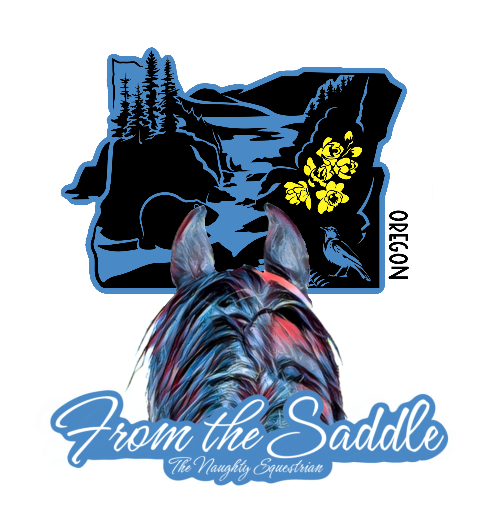 Oregon From The Saddle Series Sticker, Laptop Sticker, Western Vinyl Decal