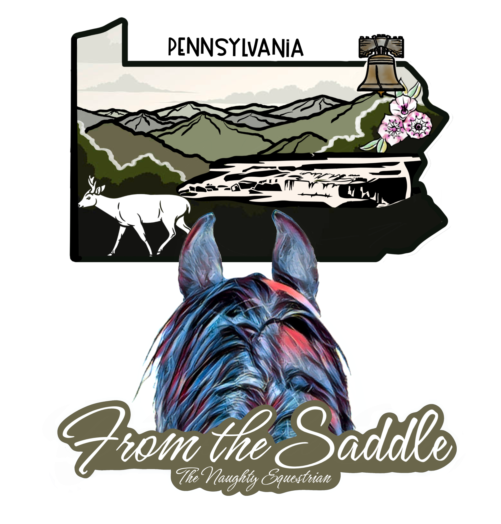 Pennsylvania From The Saddle Series Sticker, Laptop Sticker, Western Vinyl Deca