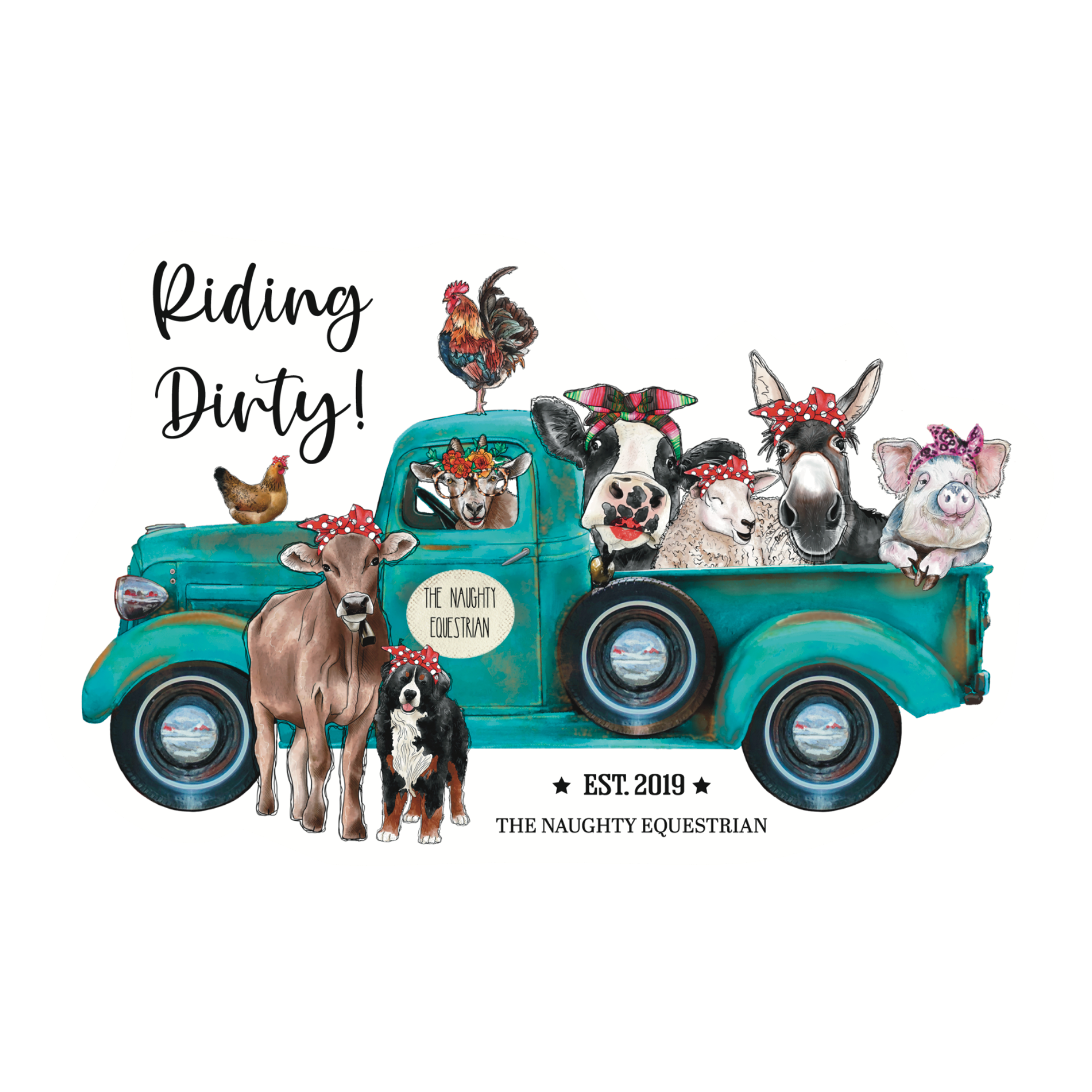 Riding Dirty Farm Animal Sticker