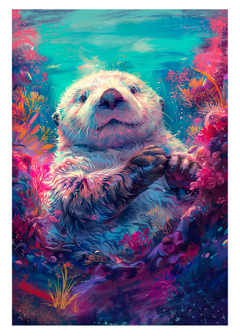 Delightful Sea Otter Hugs Greeting Card