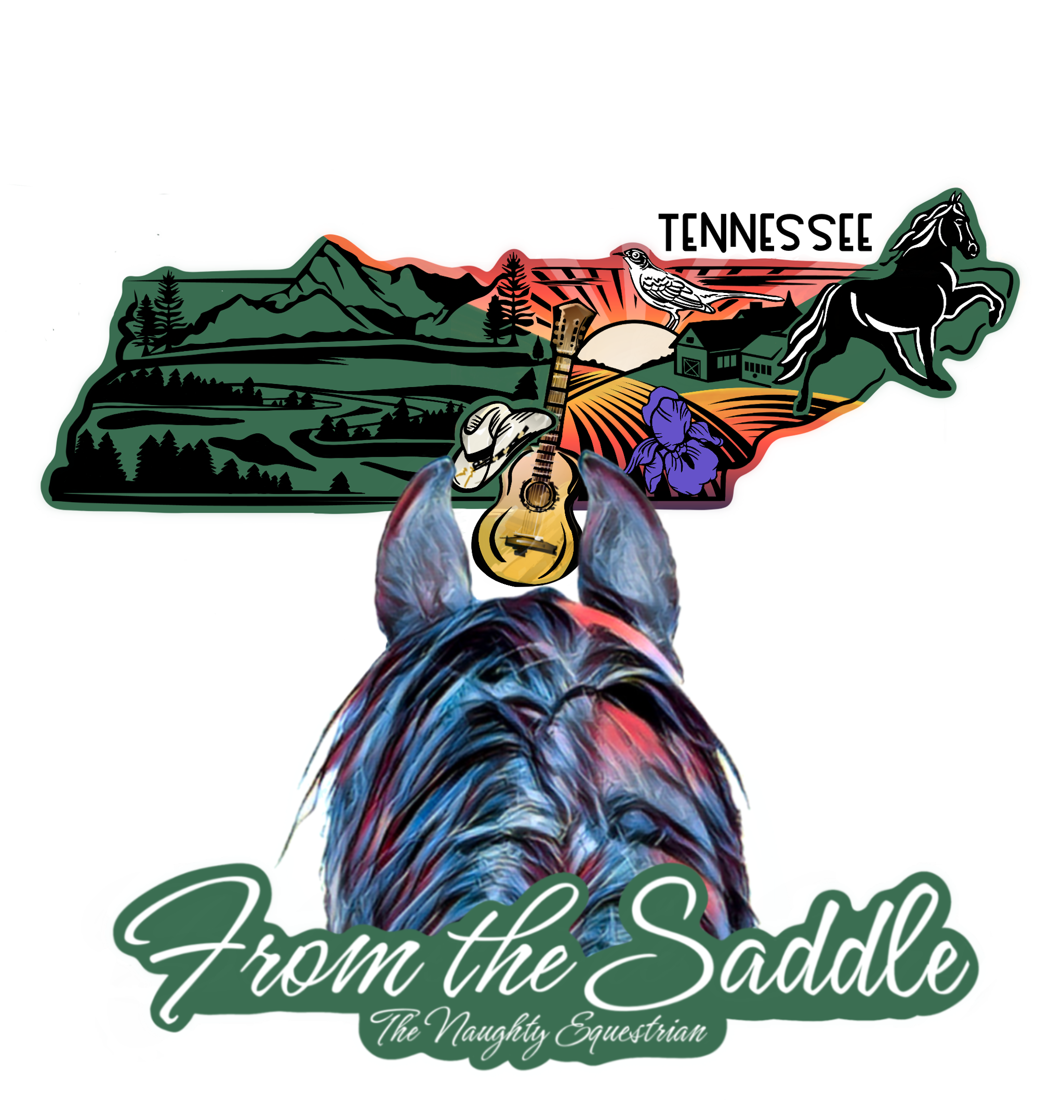 Tennessee From The Saddle Series Sticker, Laptop Sticker, Western Vinyl Decal