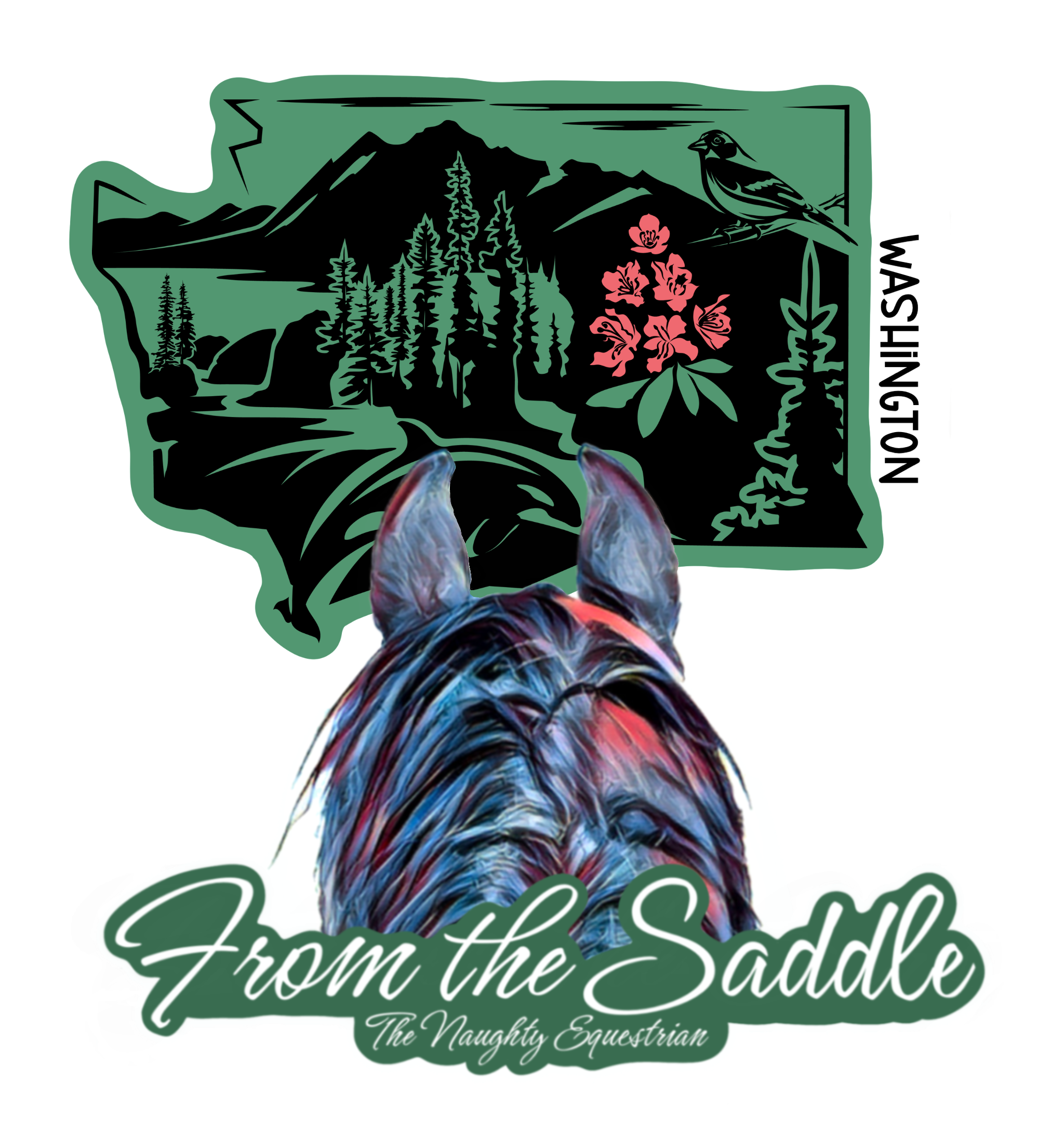 Washington From The Saddle Series Sticker, Laptop Sticker, Western Vinyl Decal