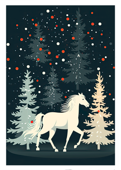 The Naughty Equestrian Wholesale Supplier White Horse Holiday Christmas Card