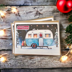 Cozy Camper Christmas Holiday Greeting Card