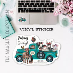 Riding Dirty Farm Animal Sticker