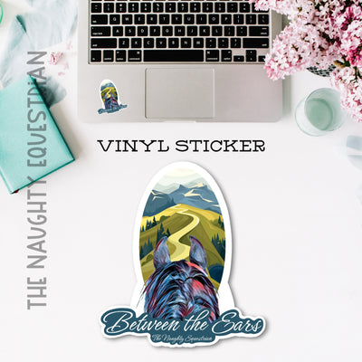 Trail Riding Between the Ears Series Sticker, Laptop Sticker, Western Vinyl Decal