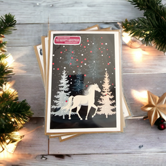 White Horse Holiday Christmas Card