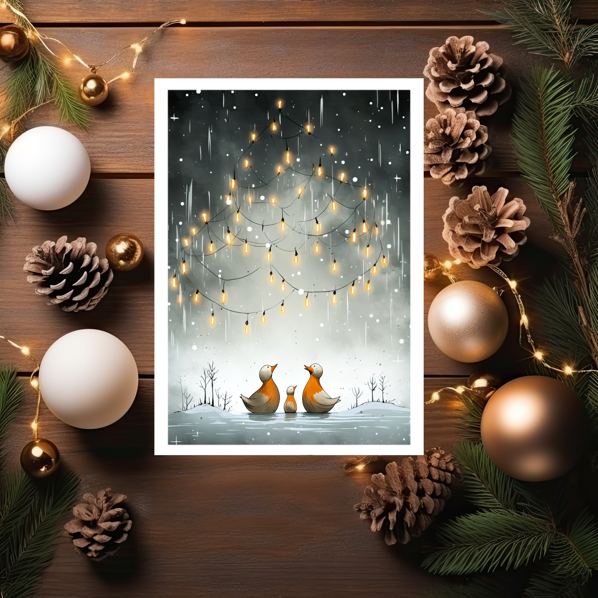 Winter Wonderland Duck Family Christmas Card