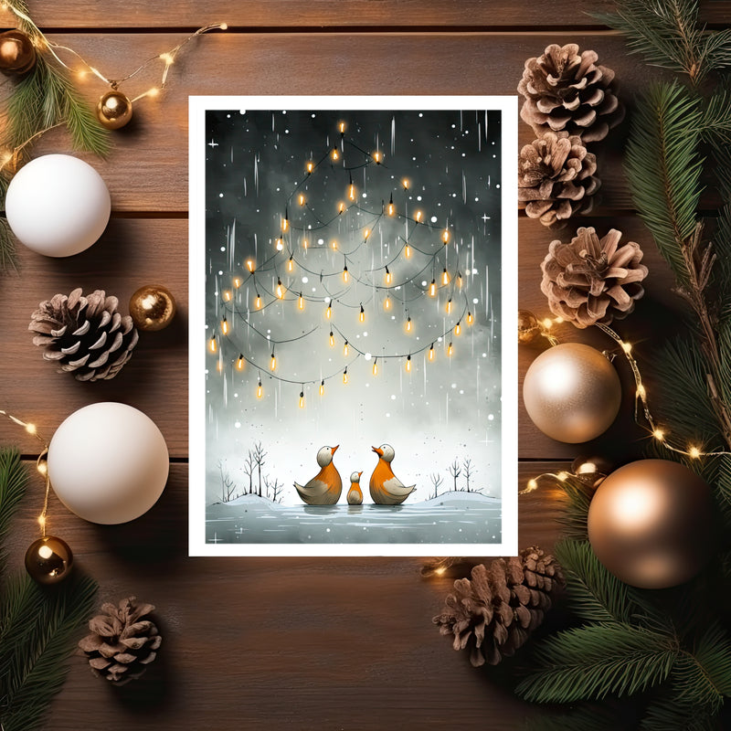 Winter Wonderland Duck Family Christmas Card