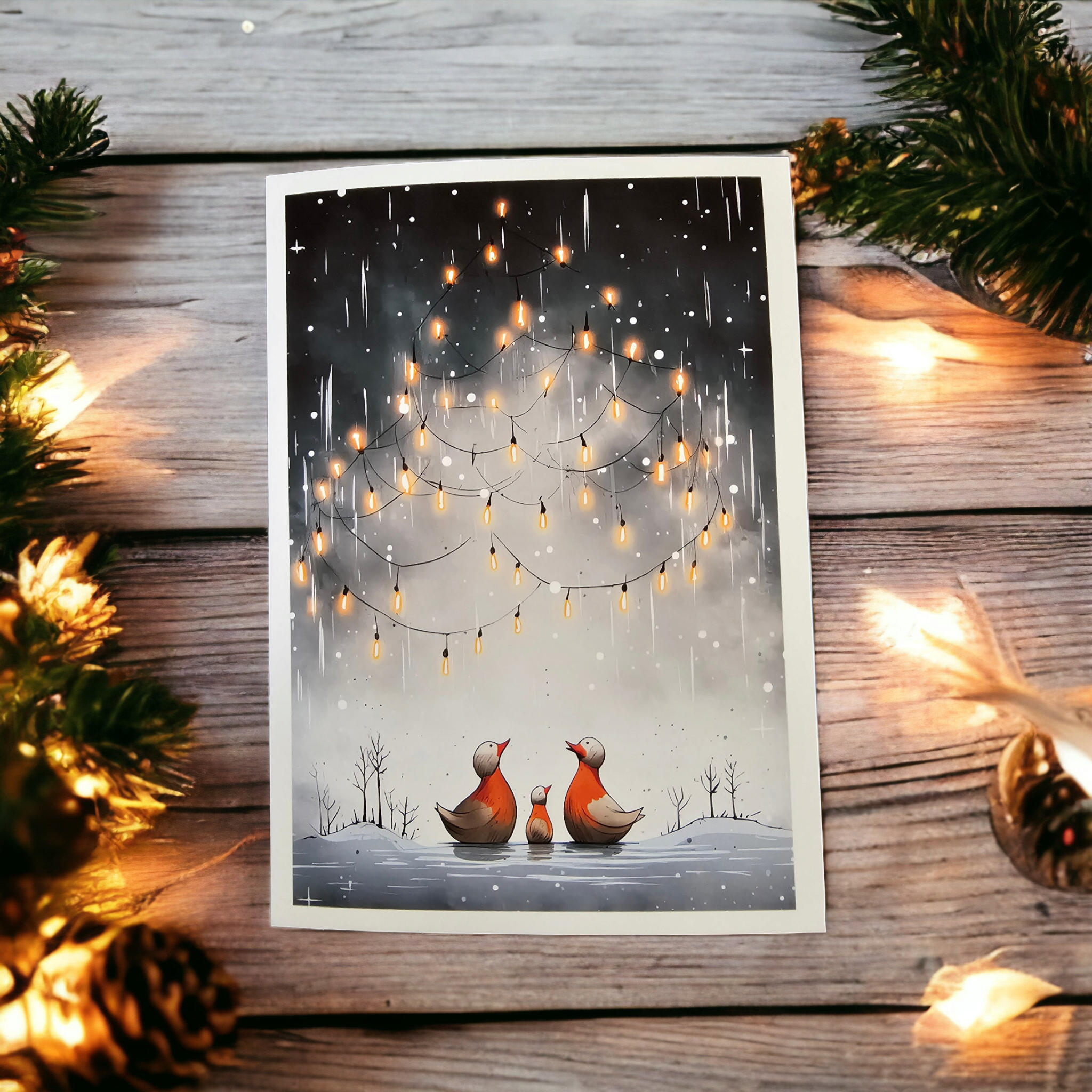 Winter Wonderland Duck Family Christmas Card