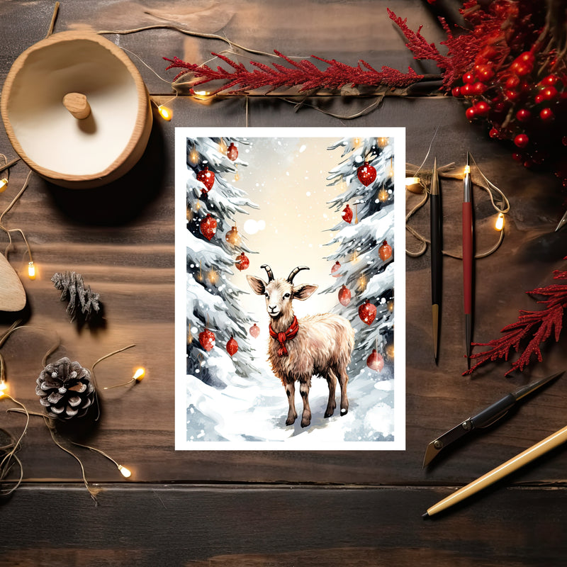 The Naughty Equestrian Wholesale Supplier Goat Holiday Christmas Card