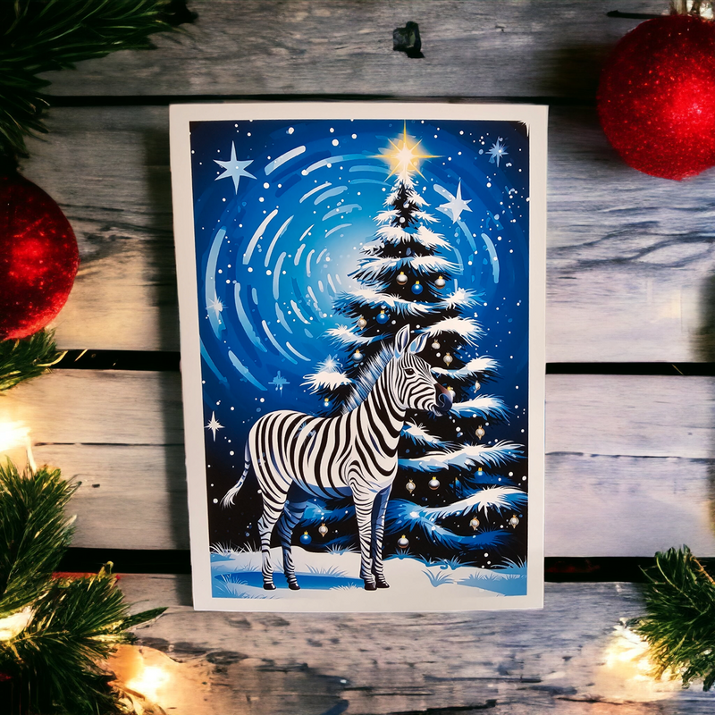 Zebra Holiday Christmas Greeting Card