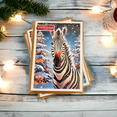 Holiday Zebra Christmas Greeting Card