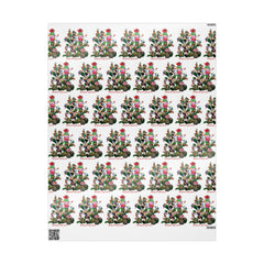 Cowhide Christmas Cactus Western Wrapping Paper