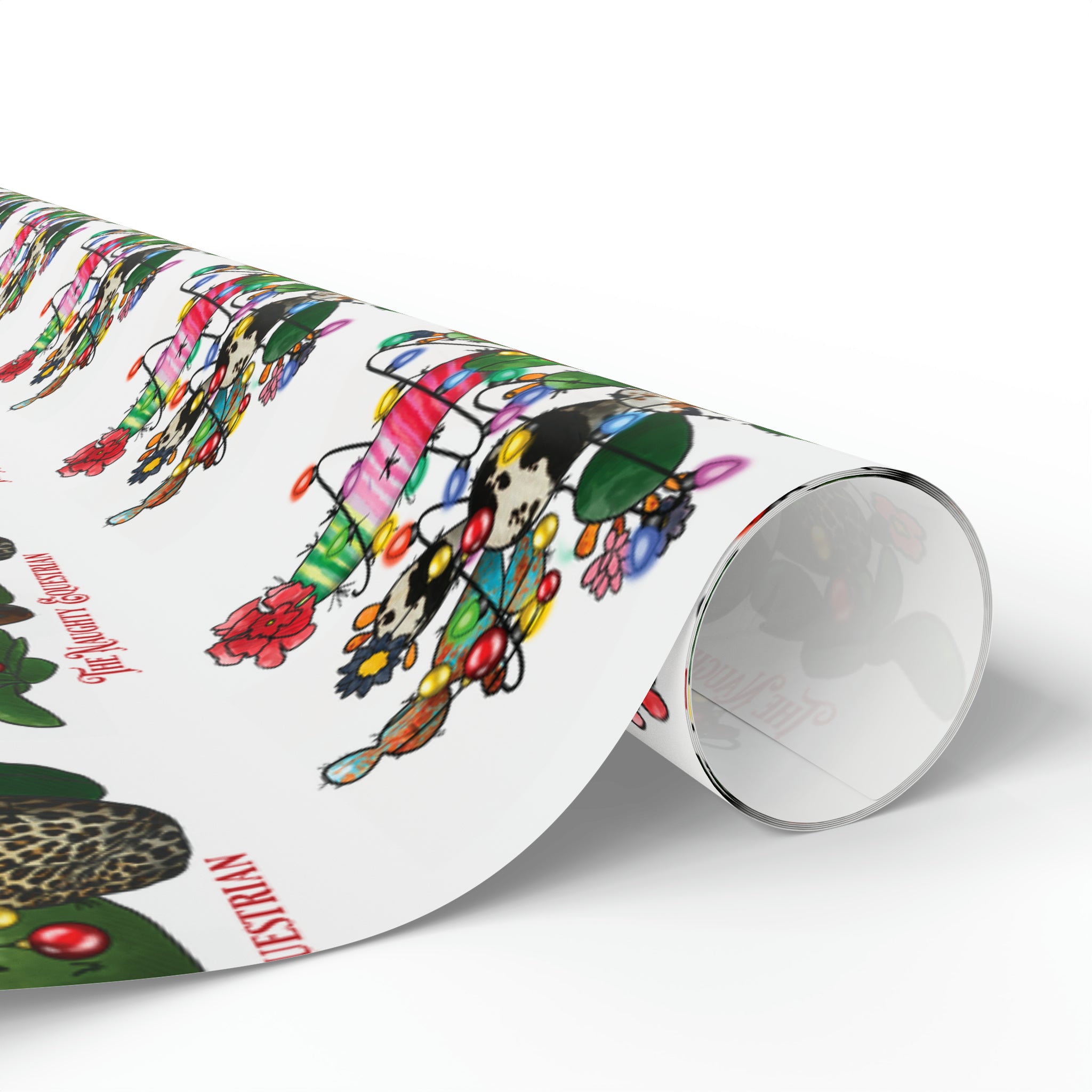 Cowhide Christmas Cactus Western Wrapping Paper – The Naughty