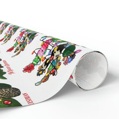 Cowhide Christmas Cactus Western Wrapping Paper