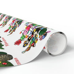 Cowhide Christmas Cactus Western Wrapping Paper