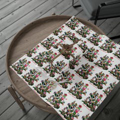Cowhide Christmas Cactus Western Wrapping Paper