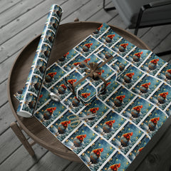 Rooster Holiday Lights Christmas Wrapping Paper