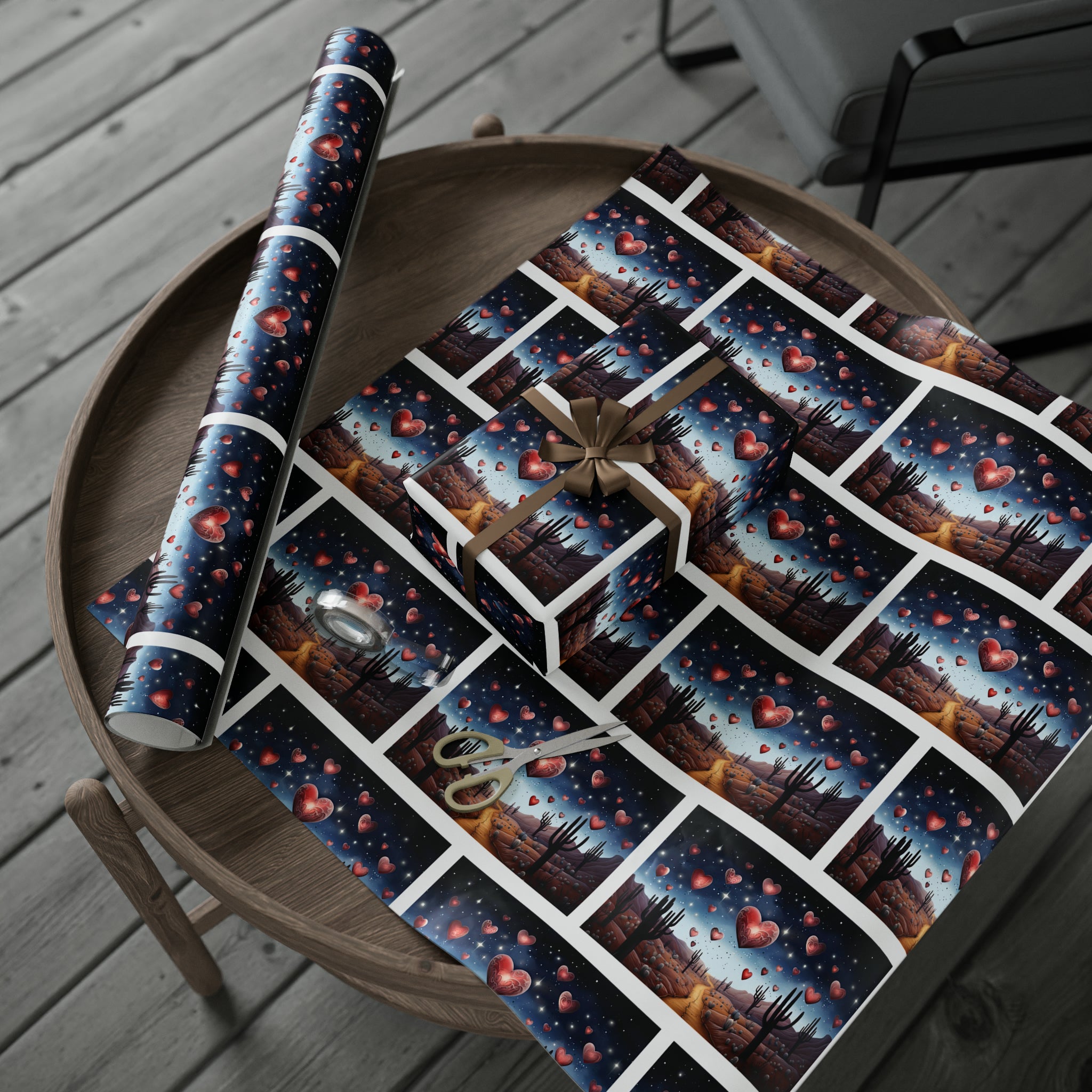 Starry Embrace: Desert Love Wrapping Paper