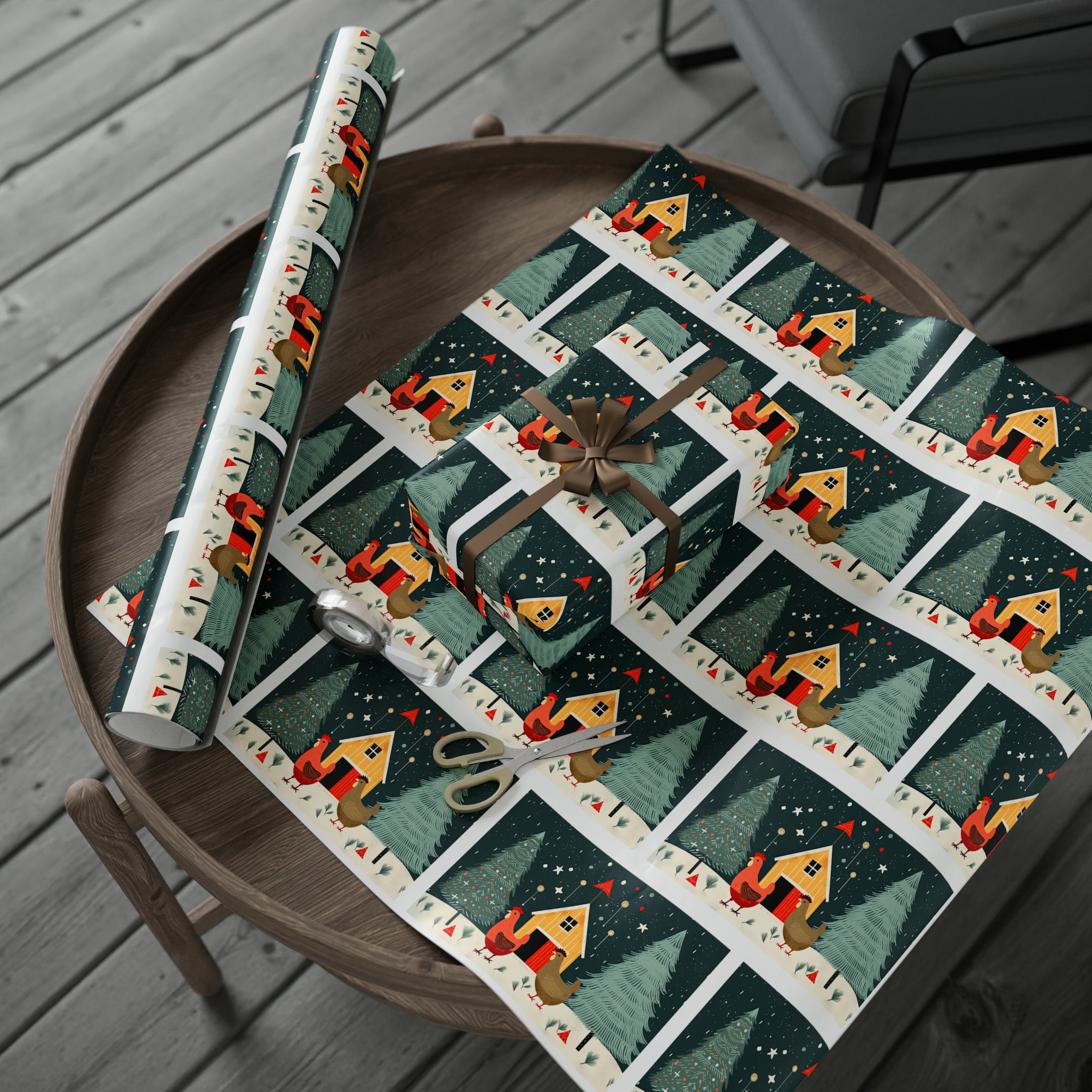 Dutch Chicken Holiday Christmas Wrapping Paper