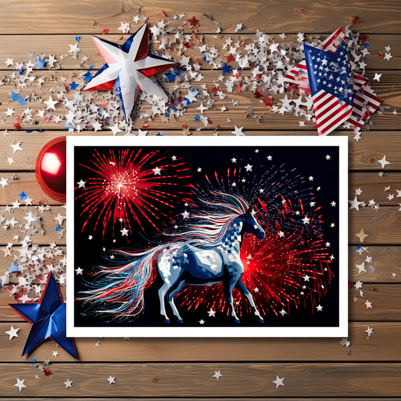 Horses 4th of July Greeting Card