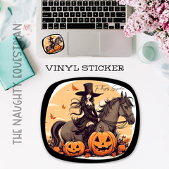 The Naughty Equestrian Wholesale Supplier Cowgirl Witch Halloween Sticker